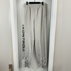 NWT Kappa Kontroll Men’s Light Gray Track Pants Sweat joggers pants Large Zipper